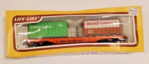 Life-Like HO Scale Train Illinois Central Gulf Flat Car W/ 2 Containers, NEW - Picture 1 of 2