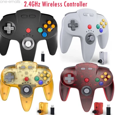 Wireless N64 Controller for Nintendo 64 Console PC Windows Switch w/ Rumble Pak. - Image 1 of 4