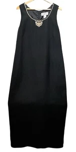 Jessica Howard Size 14 Southwestern Beaded Embroidered Linen-Blend Maxi Dress - Picture 1 of 7