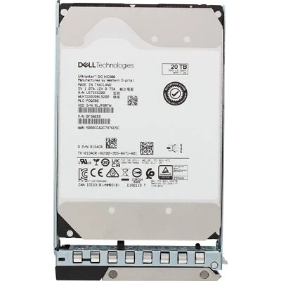 1D4CR 01D4CR Dell 20TB 7.2K 12Gbps NL SAS 3.5'' Hard Drive HDD 14/15/16G KIT - Image 1 of 4