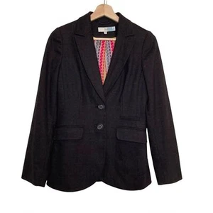 Boden Blazer Women Black Wool 2 Buttons Single Breasted Stretch Career Size 2 - Picture 1 of 14