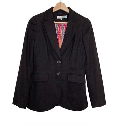 Blazer Boden Mujer Negro Lana 2 Botones Sencillo Pecho Elastizado Carrera Talla 2 Foto 1 de 4