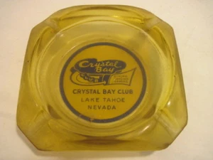 VINTAGE GLASS LAS VEGAS NEVADA CRYSTAL BAY CLUB HOTEL CASINO ASHTRAY ADVERTISING - Picture 1 of 2