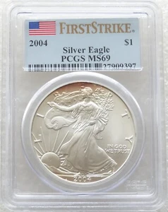 2004 United States American Eagle $1 One Dollar Silver 1oz Coin PCGS MS69 FS - Picture 1 of 2