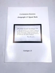 CATHERINE BARNES Autographs & Signed Books Catalog 22 -- Collector Reference - Picture 1 of 2