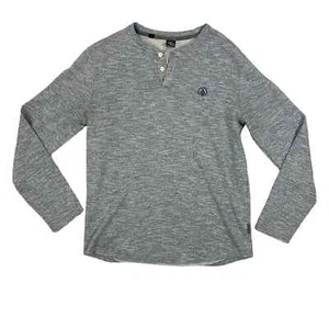 Volcom Men’s Heather Blue Gray Henley Pullover Shirt - Small - Picture 1 of 6