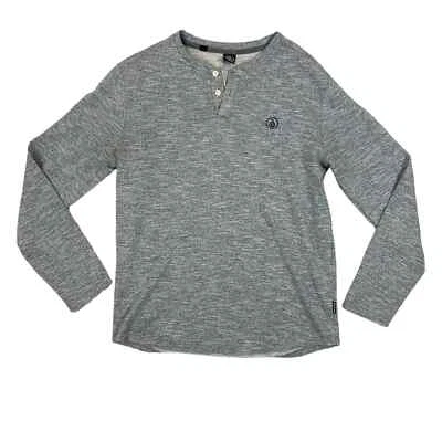 Volcom Men’s Heather Blue Gray Henley Pullover Shirt - Small - Image 1 of 4