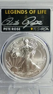 2021 W Silver Eagle T1 Last Day Production PCGS MS70 Legends of Life Pete Rose - Picture 1 of 6