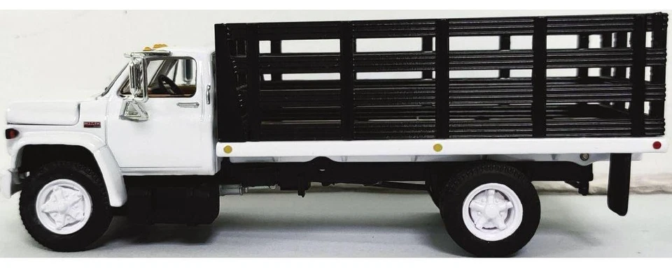 White & Black GMC 6500 Stake Truck DCP - Image 1 of 1