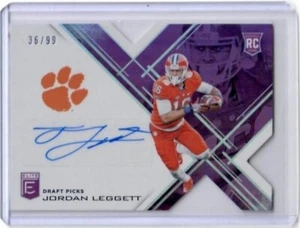 Tarjeta automática troquelada Elite Draft Picks 2017 Jordan Leggett púrpura/99 Clemson - Imagen 1 de 2