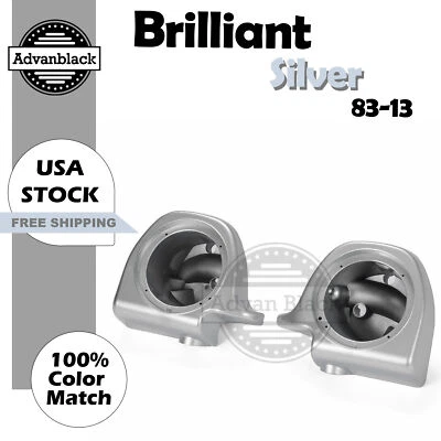 Cápsula de altavoz plateada brillante de 6,5" para carenado inferior Harley FLHR FLHXS FLTRX Foto 1 de 4