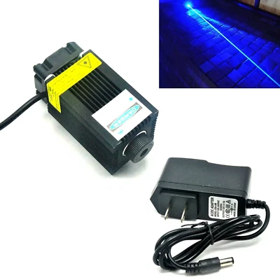 1pc Focusable 445nm 450nm 1000mW 1W Blue Dot Laser Diode Module With 12V Adapter - image 1 of 4