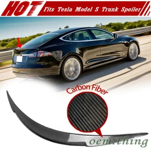 Carbon Fiber 12-2025 Fit For Tesla Model S 4DR Sedan DTO Trunk Spoiler 85D P90D - Bild 1 von 7