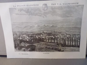 Gravure 19°noir et blanc:  HAUTES-PYRENEES...  TARBES - Picture 1 of 1