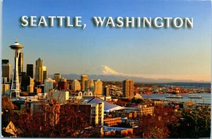 Aerial View of Seattle, Washington in Late Afternoon Postcard - Picture 1 of 2
