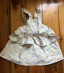 VINTAGE 3t OSH KOSH Dress VESTBACK PASTEL FRUIT VINE MOTIF RARE - Picture 1 of 3