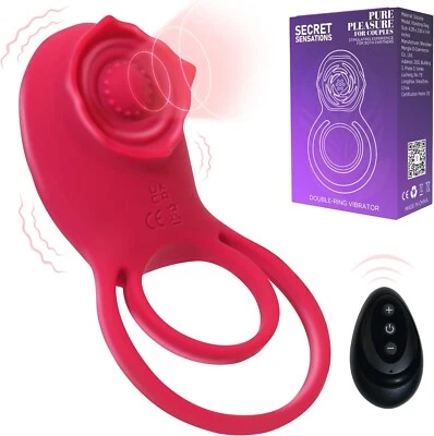 Secret Sensations Vibrating Cock Ring Clitoral Stimulator  Dual Rings Couples - Image 1 of 4