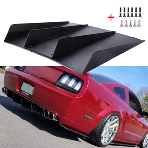 For Ford Mustang GT 4 Fins Rear Diffuser Bumper Lip Chin Spoiler Splitter ABS - Picture 1 of 12