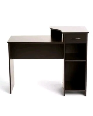 Computer Desk Workstation with 1 Drawer & 2 Shelves - Black - Desk Only! - Image 1 of 3