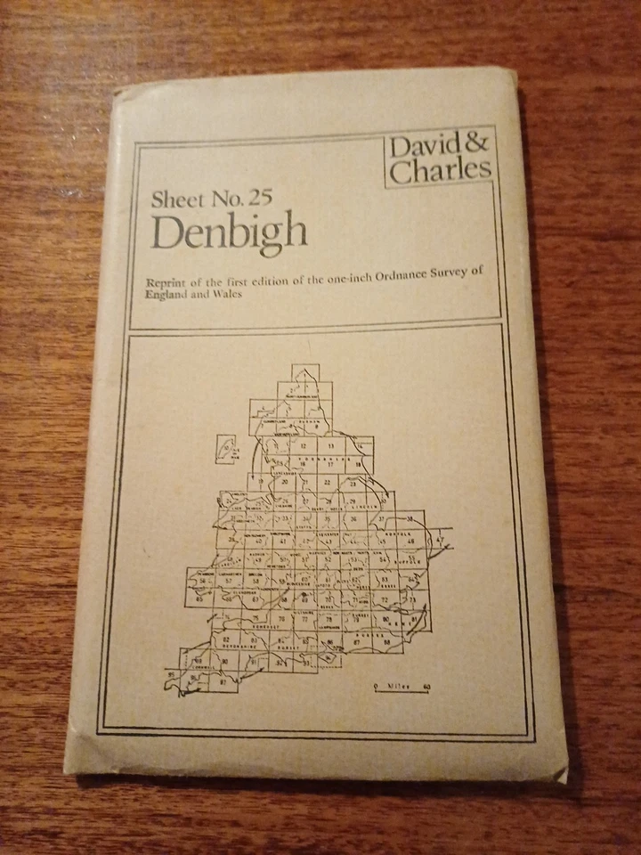 David & Charles Sheet map 25 DENBIGH  Reprint  One-inch O/S Map  - Image 1 of 1