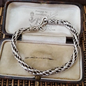 Vintage 925 Sterling Silver Bracelet, Thick Chain Bracelet, 7.2 Inches Long - Picture 1 of 8