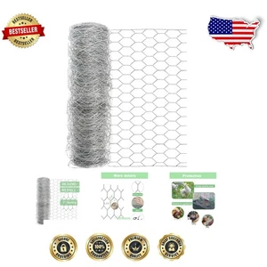 Versatile 1-Inch Mesh Poultry Netting – 36'' x 50' Chicken Wire for Crafts - Picture 1 of 8