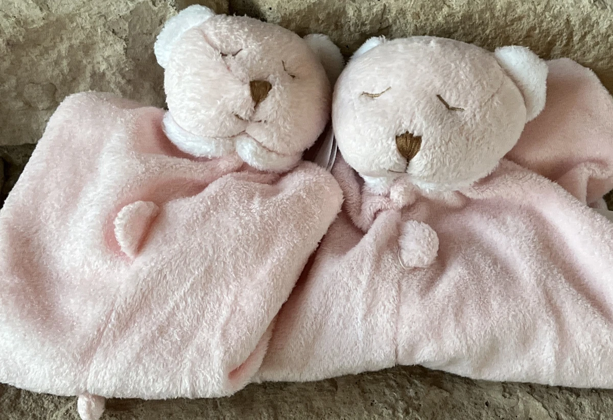 Doudou Et Compagnie DC3513 – Marioneta Con Manta De Conejito Blanco Con Lunares Rosas Y Estrellas, Regalo De Nacimiento