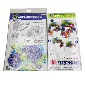 Francobolli Art Impressions 5229 set esclusivi ortensie e giardino tripli - Foto 1 di 5