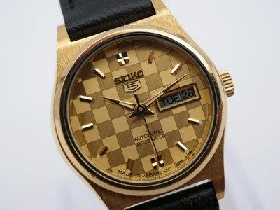 Near Mint Seiko 5 4207-0041 Automatic Gold Day Date Womens Vintage Watch Japan - Image 1 of 4