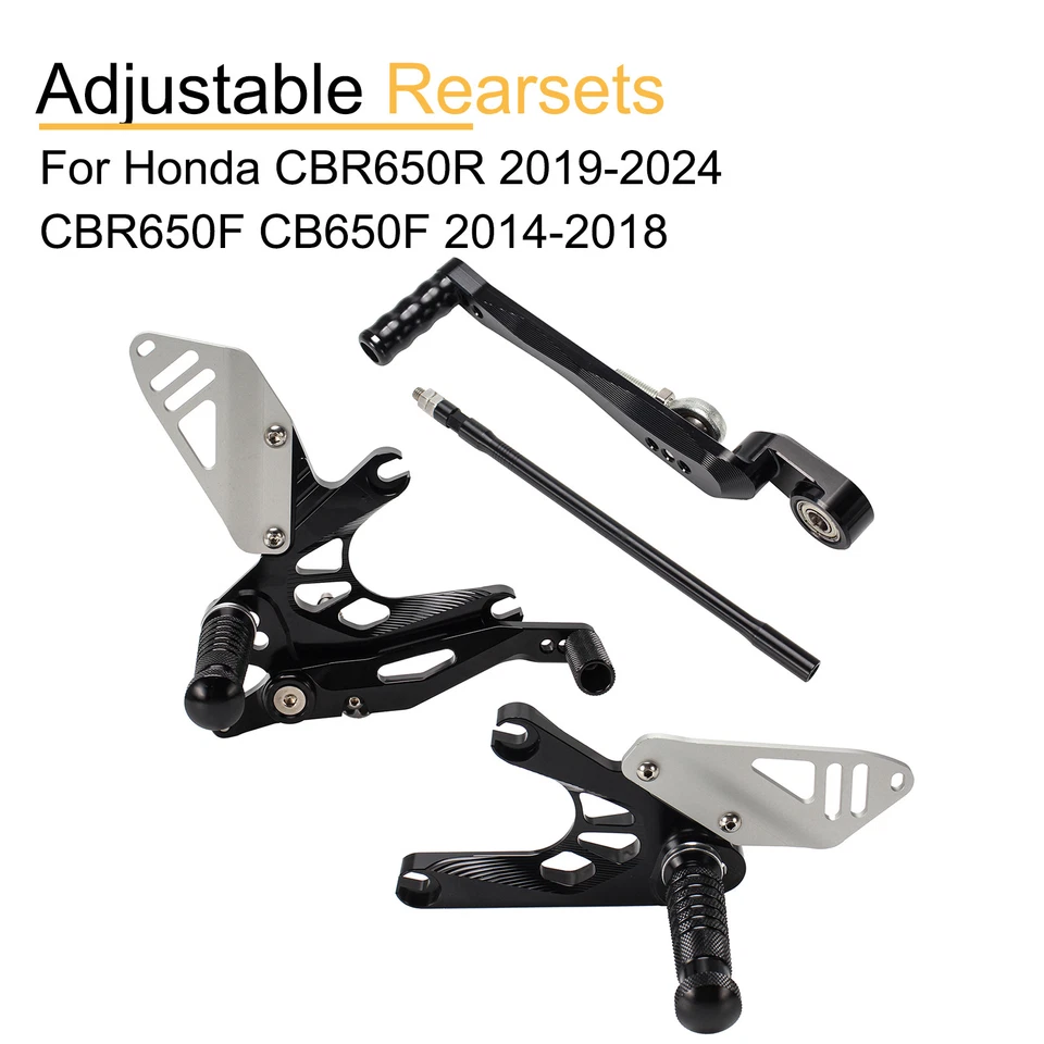 Juego de pedales traseros ajustables para Honda CBR650R 2019-24 CBR650F CB650F 2014-18 Foto 1 de 4