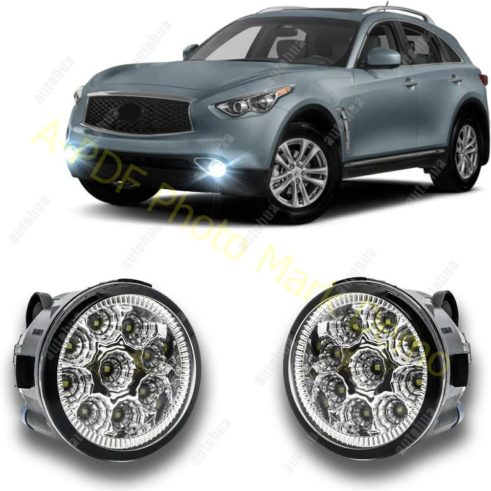 Luz antiniebla LED para Infiniti QX70 2014-17 luces de parachoques delanteras lentes transparentes luces antiniebla Foto 1 de 4