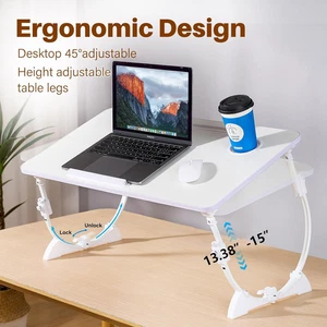 Extra Large Adjustable Lap Desk with USB Ports, Storage Drawer & Cup Holder - Picture 1 of 14