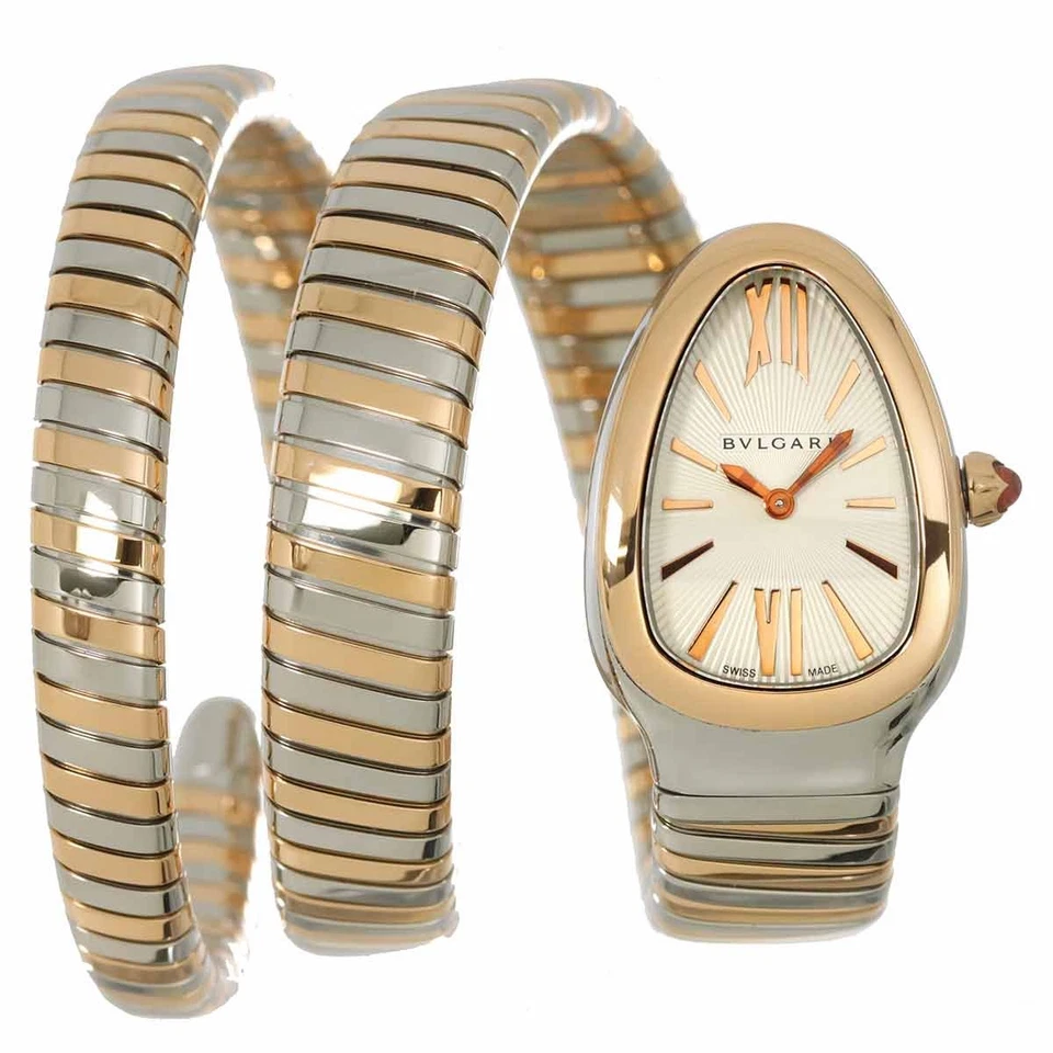 BVLGARI Serpenti Tubogas 102236 Cuarzo K18PG Cuarzo Esfera Plateada 90297941 Foto 1 de 4