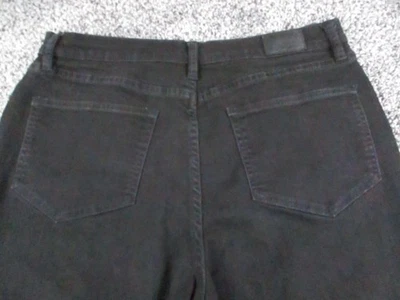 Pantalones de mezclilla Lands End para mujer 12 negros tiro alto pierna recta elásticos 32x28 Foto 1 de 4