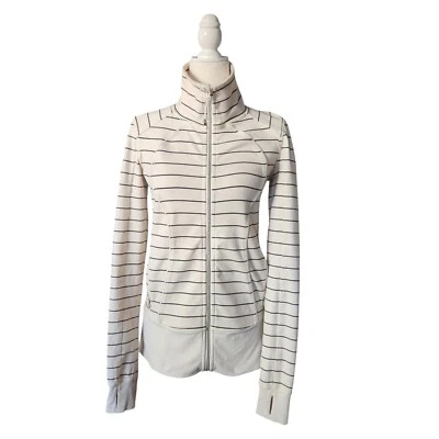 Bonita Chaqueta Lululemon Asana Slalom Rayas Ala de Ángel Manga Larga Talla 6 Foto 1 de 4