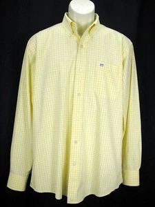 Southern Tide Mens Yellow Gingham Check Shirt Sz M Cotton Blend Pocket Skipjack - Bild 1 von 5