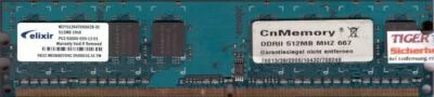 Elixir M2Y51264TU88A2B-3C PC2-5300 512MB DDR2 667MHz Arbeitsspeicher RAM* r553 - Bild 1 von 2