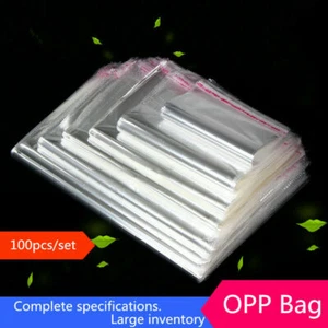 Clear Cellophane Cello Bags Plastic OPP Unsealed Self Adhesive Peel Seal Pack - Picture 1 of 10