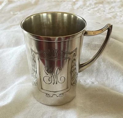 Antigua taza bebé Art Nouveau Lutz Weiss plata alemana 800 alta 1910 Puerto Rico Foto 1 de 4