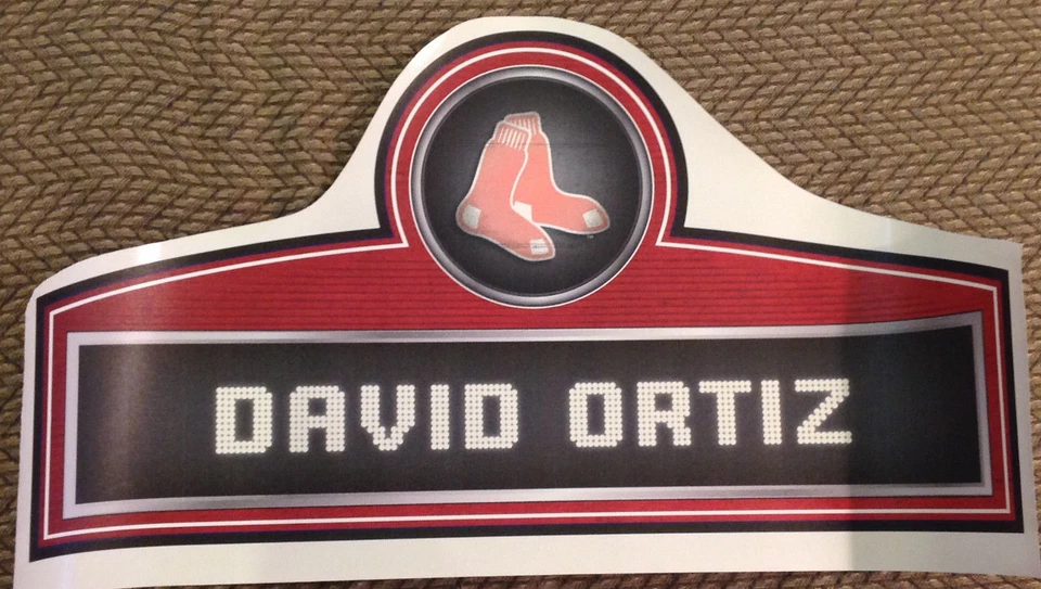 Boston Red Sox DAVID ORTIZ Nameplate FATHEAD 26"x14" Vinyl MLB Wall Graphics  - Image 1 of 1