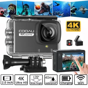 4K 60FPS 170° Sport Action Camera Ultra HD 48MP WiFi Waterproof Remote Control - Picture 1 of 16