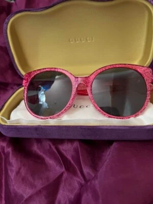 GUCCI солнцезащитные очки блестящий хромой розовый веллингтон цвет очки чехол линзы формы 02 - Изображение 1 из 4