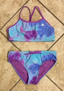 NWOT BLUE & PURPLE TIE DYE SWIMSUIT BY ZERO X POSUR SIZE 14 - Picture 1 of 2