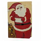 1933 Christmas Card Santa Clause Handpainted Paper 1 Piece 6" x 4" Signed 
