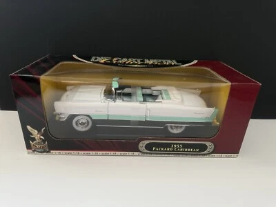 1/18  1955 PACKARD CARIBBEAN (CONVERTIBLE) ,WHITE/GREEN YATMING/ROAD SIG. #92618 - Image 1 of 2