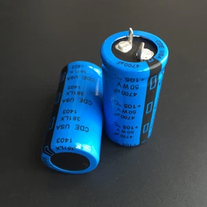 5pcs 4700uF 50V CDE 381LX Series 22x45mm 50V4700uF Snap-in PSU Capacitor - Picture 1 of 2