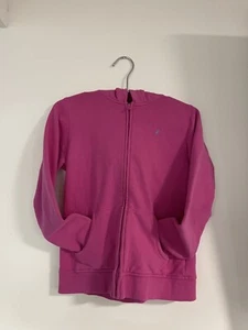 Nautica Full Zip Fleece Hoodie Pink Girls Size L 12/14 - Picture 1 of 3