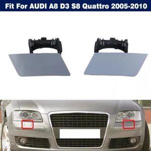 Pair Right & Left Headlight Washer Cap Cover For AUDI A8 D3 S8 Quattro 2005-2010 - Picture 1 of 7