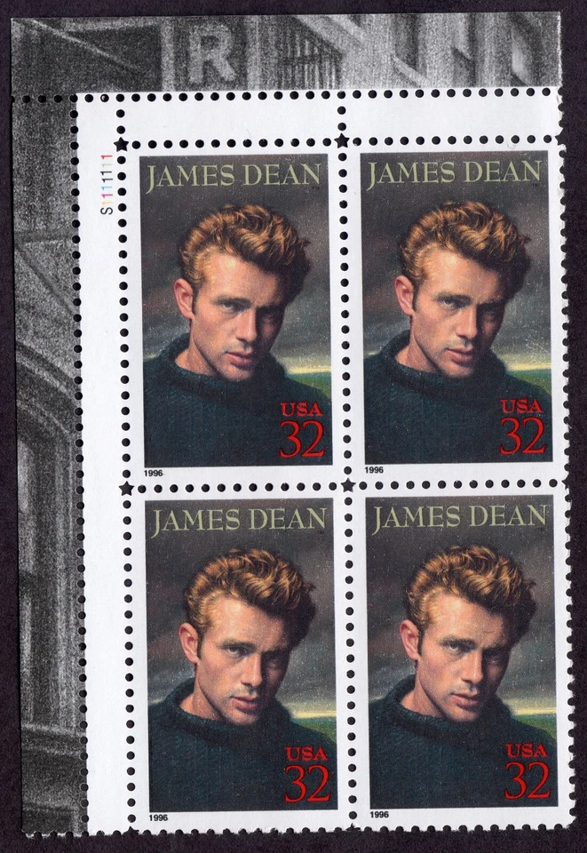 Scott #3082 James Dean Plate Block of 4 Stamps - MNH - Image 1 of 1