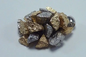 18K White and Yellow Gold "Nugget Cluster" Pendant - Picture 1 of 4